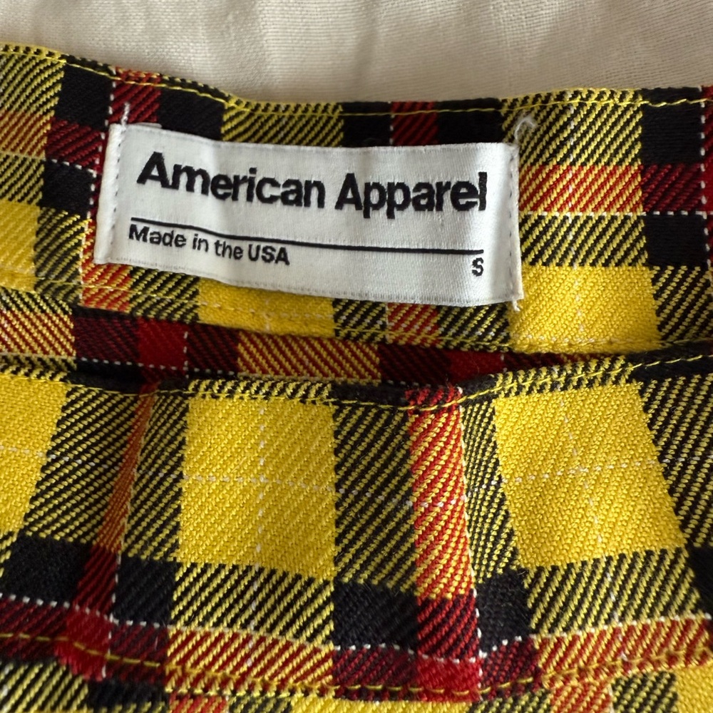 American Apparel Yellow and Red Plaid Skirt